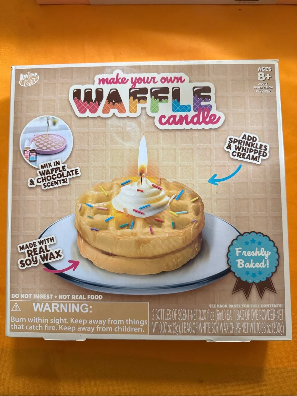 Anker Make Your Own Waffle Candle Kit - Yellow with White & Multicolor Sprinkles
